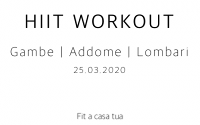 HIIT WORKOUT | Gambe – Addome – Lombari